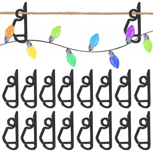 KAL-100 Pcs Crochet De Gouttière, Attache Guirlande Lumineuse Extérieur, Accroche Guirlande Gouttiere, Crochet Pour Gouttière Pour Deco De Noel Pour Noël, Halloween, Fêtes(Noir) - Neuf