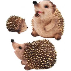 ornements de jardin ext&eacute;rieurs,3 pi&egrave;ces mignon h&eacute;risson statuettes - sculpture de jardin - d&eacute;cor ext&eacute;rieur pour jardin et patio - bibelot en forme de h&eacute;risson - Neuf