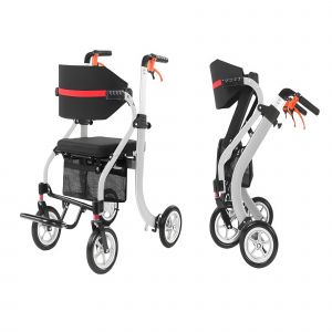 Fauteuil roulant COVNBXN Senior Walking Wheelchair double usage Conductor fauteuil roulant multifonctionnel avec chariot d'assistance pliant r&eacute;adaptation sp&eacute;ciale - Neuf