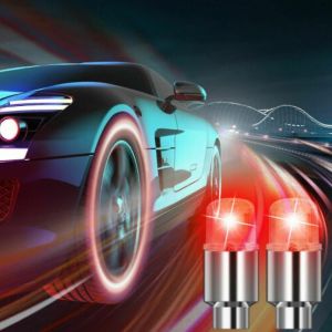 Pneu De Voiture Pneu De V&eacute;lo Led D&eacute;coratif Clignotant Roue Valve Cap Lampe,Rouge - Neuf