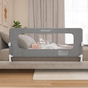 Ulteronixshop-Barri&egrave;re De Lit Enfant Sans Per&ccedil;age Requis, 150 Cm Barri&egrave;re De Lit B&eacute;b&eacute; Repliable, Cadre Large Durabilit&eacute; Am&eacute;lior&eacute;e Et Design Anti-Collision, Pour Tous Types De Lits - Neuf