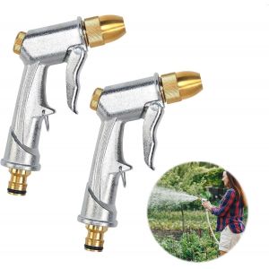 JGD-2 buses de tuyau d'arrosage r&eacute;sistantes 100 % r&eacute;sistantes, pistolet pulv&eacute;risateur, pistolet &agrave; eau de jardin, pistolet pulv&eacute;risateur en m&eacute;tal, pour lavage de voiture et animaux domestiques, irriga - Neuf