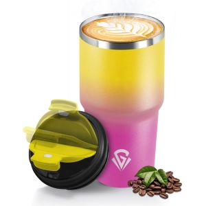Kalanka-Mug Isotherme 600 Ml, R&iquest;&iquest;Utilisable, Tasse Isotherme Pour Caf&iquest;&iquest;, Acier Inoxydable 304, Emporter, Anti-Fuite, Double Paroi, &iquest;&iquest;Tanche Gobelet De Voyage Pour Caf&iquest;&iquest; Chaud Et Froid, Lait Et Th&iquest;&iquest; - Neuf
