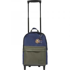 Sac trolley Tann's Esteban bicolore L - 2 compartiments 6-73144 Bleu/Kaki - Neuf