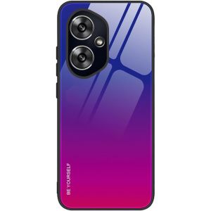 Kal-Coque Pour Honor 400 5g, Ultra Mince Silicone Tpu Souple Bumper Étui Arrière Mode Dégradé De Couleur En Verre Trempé Housse Antichoc Case, Violet Coloré - Neuf