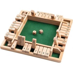 ERYI-Jeu De Plateau En Bois, 4 Joueurs Shut The Box - Jeu De Dés Mathématiques Traditionnels - Pub Board - Voyage - 4 Joueurs - Great Family - Vacances - Jeu Divertissant (Vert) - Neuf