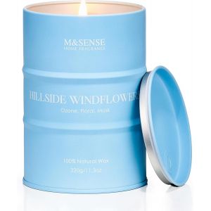 Bougie parfumées fleurs de vent de hillside au soja, bougies à combustion naturelle et organique 320g 70 heures, longue durée, bougies relaxantes Cadeaux - Neuf