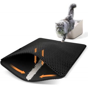 Shiliu-Tapis Litiere Chat 60 X 40cm - Tapis Pour Bac À Litière Pour Chat Eva Double Couche - Tapis Sortie De Litiere Chat Imperméab[ - Neuf