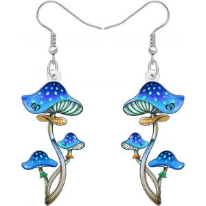Kal-Boucles D'oreilles Champignon En Acrylique Boucles D'oreilles Goutte À Goutte Bijoux Bizarres Printemps-Été Cadeaux Bizarres Pour Femmes Maman - Neuf