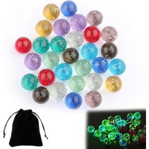 30 Pièces Billes En Verre Phosphorescentes 16 Mm Bille Lumineuse Enfant Billes Colorées Mouchetées Glmarbles Bille Brillante Pour Projets De Bricolage Enfants Jeu Décoration Maison - Neuf