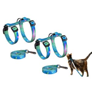 Harnais Et Laisse R&eacute;glables Anti-Fugue Pour Chatons - Vert - Neuf