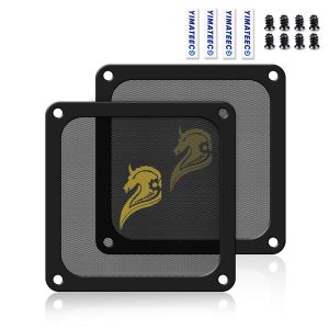 Filtre Poussi&egrave;re 140mm Magn&eacute;tique Filtre Ventilateur en Maille Grille de Protection pour Bo&icirc;tier d'Ordinateur Dissipateur Refroidisseur (PVC Hidalgo, 140 * 140mm, 2 Pi&egrave;ces, Noir) - Neuf