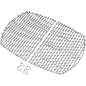 Ulteronixshop-Grille de Cuisson en Acier Inoxydable pour Barbecue &agrave; Gaz Weber Q 300/3000 S&eacute;ries - Remplacement pour 7646 - avec 2 Supports de Montage - Neuf