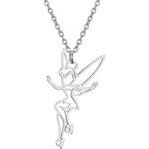 Kgabery-Collier Pendentif Ange Fée Creux En Acier Inoxydable Pour Femme - Neuf