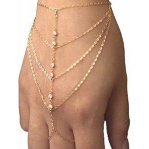 Eryi-Boho Bague Bracelet Or Strass Chaîne Esclave Bracelet Vintage Couches Gland Bracelet Personnaliser Bijoux Chaîne À Main Pour Femmes Et Filles Cadeaux (Style 1) - Neuf