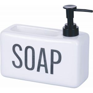 KAL-Distributeur De Savon Liquide 840 Ml En Céramique Avec Fente Porte-Éponge/Savon, Bigismore - Neuf
