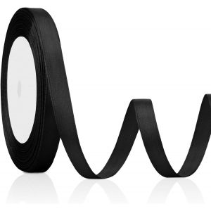Ruban De Satin En Polyester Noir 20 Mm X 23 M Multi-Usage Pour Emballage Cadeau, Ballons, G&acirc;teaux, Accessoire D&eacute;coratif - Neuf
