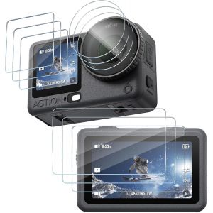JGD-Compatible avec DJI Osmo Action 6 Verre Tremp&eacute;, 3 Pi&egrave;ces 9H Duret&eacute; HD Protection &Eacute;cran[Transparent], Sans Bulles Anti-rayure Film Protection D'&eacute;cran - Neuf