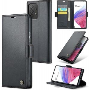Maa-Coque Pour Samsung Galaxy A53 5g, Étui Housse En Rfid Protection Premium Pu Cuir Portefeuille Rabat Case Magnétique Stand Antichoc, Étui Case Pour Samsung Galaxy A53, Noir - Neuf