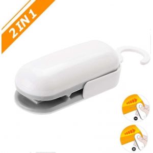 Mini scelleuse de sacs,soudeuse thermique 2 en 1,scelleuses sous vide thermiques portatives Cutter Portable Sac Resealer Seale - Neuf