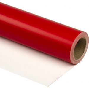 Papier Cadeau Brillant Rouge-Mini Rouleau-Couleur Unie Pour Mariage,Anniversaire,Douche,Félicitations Et Cadeaux De Vacances-44,5 Cm X 10 M - Neuf