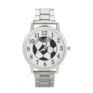 Montre Analogique &Agrave; Quartz &Eacute;l&eacute;gante Pu / Alliage Bracelet Ballons De Football Cadran Rond Montre-Bracelet (Bracelet En Alliage) - Neuf