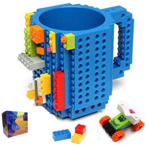 Eryi-Tasse À Café En Brique À Construire, Tasses Amusantes À Faire Soi-Même Avec Blocs De Construction, Cadeau De Noël Fantaisie Pour Enfants, Femmes, Hommes Avec 3 Sacs D'accessoires (Bleu) - Neuf