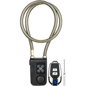 Chenquansarl-Serrure De Sécurité D'alarme De Vélo, Étanche Ip55 Serrure De Vélo Avec Télécommande Sans Fil, Verrouillage D'alarme De Vélo, Électrique Code Câble En Acier Serrure De Chaîne Pour Moto/V - Neuf