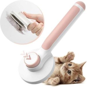 Brosse De Toilettage Douce Pour Chats Et Chiens - Autonettoyante, Design Ergonomique, Parfaite Pour Tous Les Types De Fourrure, Favorise Un Pelage Sain Et Des Liens Affectifs - Neuf