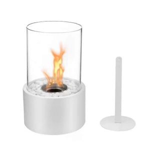 Petit Bol De Foyer De Table,Mini Cheminée À Alcool De Table Portable Intérieure,Propre Sans Fumée,Whi - Neuf