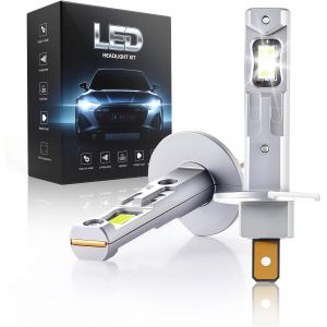 Vornixorsarlshoph1 Led, 6500k Ampoule Led H1 Voiture, 45000lm Ampoule H1 Led Ultra Puissante, 900% Luminosit&eacute;, 1:1 Taille Halog&egrave;ne, Ip68, 90000+ Heures De Dur&eacute;e De Ve, Plug-N-Play, Non Polarit&eacute;, 2 Pi - Neuf