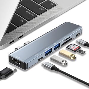 , Station d'accueil 12 en 1 avec HDMI 4K, VGA, 3*USB 2.0, USB3.0, USB C Data, PD3.0, Port Ethernet RJ45, SD/TF, 3.5mm AUX, Compatible avec MacBook Pro/Air, Plus de Périphériques Type C - Neuf