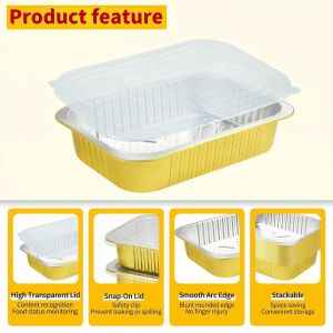 Mevronisshop-30 Pièces Moules En Aluminium Avec Couvercles, 900ml Moule À Pâtisserie En Aluminium Récipient Pour Plats À Emporter Pour Cuisson Rôtissage Préparation Des Repas Réchauffage Plats À Empo - Neuf