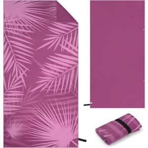 Kal-Serviette Plage Microfibre 90x180cm - Serviette De Plage Xxl Souplesse Agr&eacute;able Pour Peau - Drap De Plage S&eacute;chage Rapide/Entretien Facile - Feuille De Palmier Rouge Beach Towel,Pour Plage,Yoga - Neuf