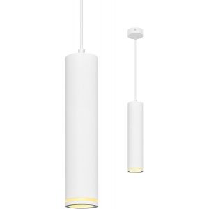 Kal-Suspension Luminaire Rétro Blanc 30cm, Lustre Led Moderne Simple, Éclairage De Plafond À Câble Réglable, Luminaire Plafonnier Avec Douille Gu10 Pour Cuisine Salon Chambre Restaurant Bar (Sans Amp - Neuf