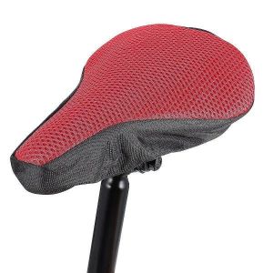 Housse De Selle De V&eacute;lo Confortable En Maille 3d &iquest; &Eacute;ponge Respirante Et Durable, Protection Solaire, Compatible Avec La Plupart Des V&eacute;los, Rouge, L&eacute;g&egrave;re Et Portable - Neuf
