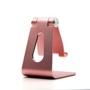 Support smartphone - Support bureau aluminium - Support multi-angle pour téléphones et tablettes, pour iPhone/iPad, Samsung Galaxy - Rose - Neuf