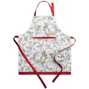 Tianyi-Maison D'hermine Tablier 100% Coton, 1 Pièce, Tour De Cou Réglable, Avec Poche Centrale Et Longs Liens Pour Femmes, Hommes Et Chefs - Neuf