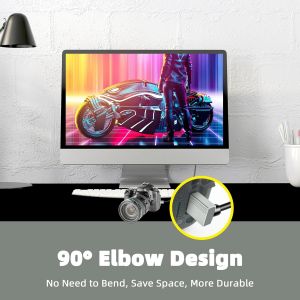 Micro HDMI to HDMI Cable 8K,2.1 Micro HDMI Male to HDMI Male Converter 90&deg; Degree,Supports 8K@60Hz 3D Compatible with Gopro,Digital Cameras (Up Angle Micro HDMI 0.5M) - Neuf