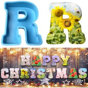 Kalanka-Moule En Silicone 3d Avec Grandes Lettres De L'alphabet Pour R&eacute;sine Ou P&acirc;tisserie En Forme De Lettre R 15,2 Cm-Kalanka - Neuf