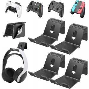 Kal-Support De Manette De Jeu, Support De Casque Et Support Mural Pour Manettes Compatible Avec Ps3/Ps4/Ps5/Xbox 360/Xbox One/S/X/Elite/Series S/Series X, Lot De 4 - Neuf