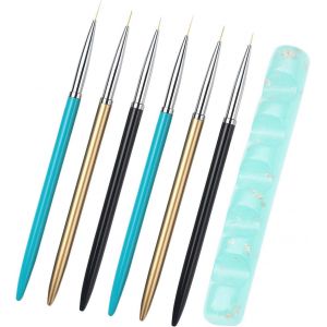 Kal-Pinceaux Fins Pour Nail Art, 1 Support De Rangement Pour Pinceaux En Acrylique, Stylos Pour Nail Art, Accessoires De Peinture Pour Nail Art, Ensemble D'outils Pour Nail Art - Neuf