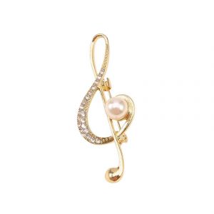 D'&eacute;l&eacute;gantes Notes De Musique Brooch Pin Pour Les Femmes, En M&eacute;tal Argent&eacute;, Cadeau Musical Accessoire - Neuf