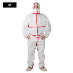 Combinaison de protection pour soins personnels, vetements resistants aux produits chimiques, combinaison respirante en polypropylene non tisse, blanche, taille M - Neuf