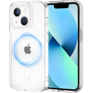 Kal-Coque Pour Iphone 13 Magnétique Compatible Avec Magsafe Recharge Sans Fil, Étui Anti-Jaunissement Pc Dur Housse Arrière Anti-Rayures + Tpu Bumper Antichoc, Transparent - Neuf