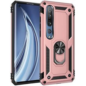 Kal-Coque Xiaomi Mi 10, Avec Anneau Support, Coque Etui Housse Xiaomi Mi 10 Pro Antichoc Militaire [Tough Armor] Heavy Duty Shock Proof Protective Housse Pour Xiaomi Mi 10 /Mi 10 Pro,Rose Or - Neuf