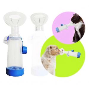 Inhalateur Spacer Avec 2 Masques Pour Animaux De Compagnie Chat Et Petit Chien Inhalateur Spacer Pour, Avec Forme Ronde En Silicone - Neuf
