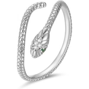 Kahfl-Bague Serpent Argent 925 Pour Femme Homme Fille Bague Femme Ouverte Réglable Serpent Anneau Homme Argent Ajustable Vintage Bijoux Cadeaux - Neuf