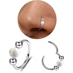 Tianyi-Piercing Nez Anneaux Opale Piercings Oreille Acier Chirurgical Anneau Nez Septum Piercing Helix Anneau Nez Or Argent Tragus Daith Conch Cartilage Boucle D'oreille Bijoux 16g/18g/20g 8/9/10mm - Neuf