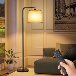 Ulteronixshop-Lampadaire Sur Pied Salon, Lampadaire En &Agrave; Intensit&eacute; Variable, Lampe Sur Pied Avec T&eacute;l&eacute;commande, Abat Jour En Lin, E27 Ampoule Led, Luminaires Int&eacute;rieur Pour Chambre, Lecture, Bureau - Neuf